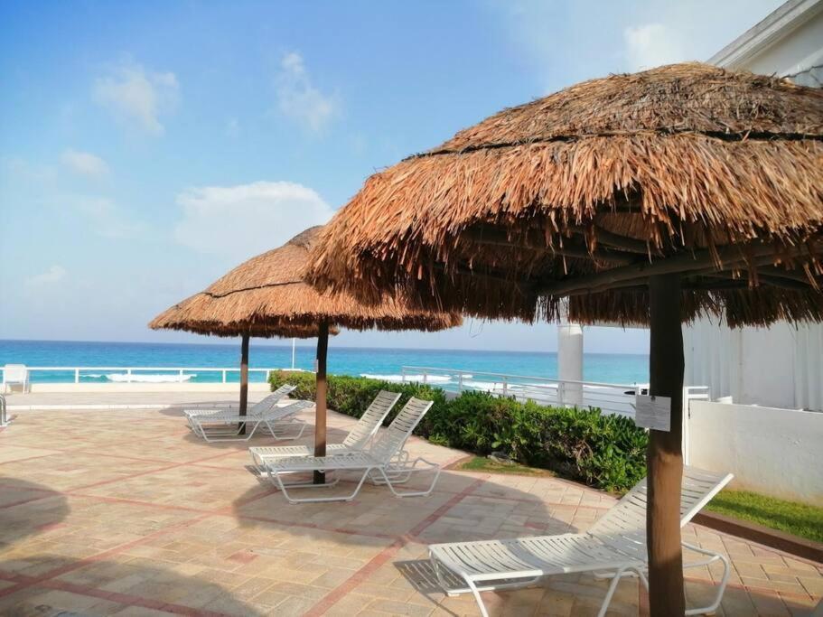 Placentero Depa En Mar Caribe! Cancún Exterior foto